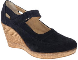 Rovi Design Oferta marimea 35 -Pantofi dama din piele naturala velur, negri, foarte comozi - LP9154NVEL2