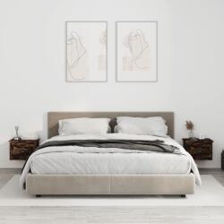 vidaXL Noptiere de perete, 2 buc. , stejar fumuriu, 41, 5x36x28 cm (816387)