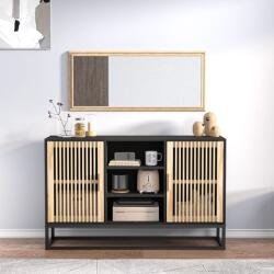 vidaXL Servantă, negru, 105x30x65 cm, lemn prelucrat (352119) Comoda