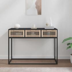vidaXL Masă consolă, negru, 105x30x75 cm, lemn prelucrat și fier (352107)