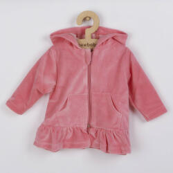  Plüss kapucnis pulóver New Baby Baby rózsaszín - 68 (4-6 h)