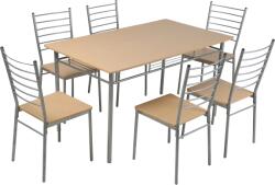 Praktiker Living étkezőszett 1 Asztal 6 Szék 140x80x76cm