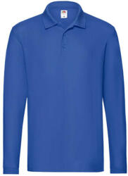 Fruit of the Loom Uniszex Galléros póló Hosszú ujjú Fruit of the Loom Premium Long Sleeve Polo - L, Királykék
