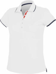 Kariban Női galléros póló Kariban KA252 Ladies' Short-Sleeved piqué Knit polo Shirt -M, White/Navy