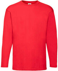 Fruit of the Loom Férfi póló Hosszú ujjú Fruit of the Loom Value Weight LS T - 2XL, Piros
