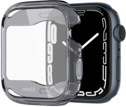Spigen Apple Watch 7 (45mm), Szilikon védőkeret, ütésálló, szíj nélkül, Spigen Ultra Hybrid, átlátszó/szürke (112795) (112795)