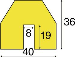 Élvédő, BB típus, 5 m-es darab, fekete / sárga (01_505344_elvedo)