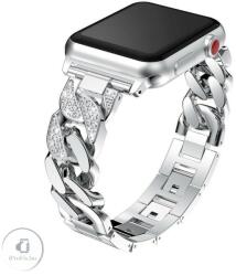 Luxury Apple Watch szíj 42/ 44/ 45/ 46 /49 mm Luxury V3 fém - ezüst (OS-0407)