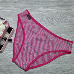 Barones bikini fazonú pamut női bugyi CSÍKOS szürke-rózsaszín 2XL 44249