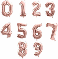 Számos fólia lufi rosegold 86 cm 0-9