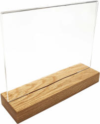  Display plastic pentru prezentare forma T, A5, transparent, baza de lemn, landscape Dulap arhivare