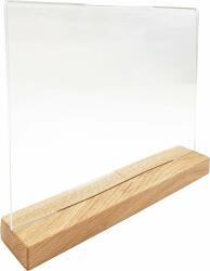  Display plastic pentru prezentare forma T, A4, transparent, baza de lemn, landscape Dulap arhivare