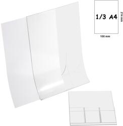 Display plastic pentru prezentare forma T, 1x1/3 A4, transparent, pliabil, portrait