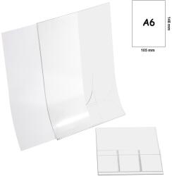 Display plastic pentru prezentare forma T, A6, transparent, pliabil, portrait