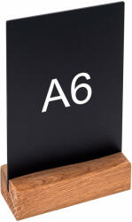  Tablita meniu creta forma T, A6, baza de lemn, portrait