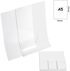 Display plastic pentru prezentare forma T, A5, transparent, pliabil, portrait