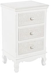 Bizzotto Noptiera 3 sertare din lemn alb Clorine 41 cm x 33.5 cm x 68.5 h (0744523)