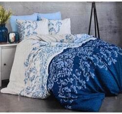 Lenjerie de pat, Patru Anotimpuri Orienta, pentru 2 persoane, bumbac, 4 piese, 200x220, alb/bleu/albastru