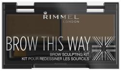 Rimmel Set pentru modelarea sprâncenelor - Rimmel Brow This Way Eyebrow Sculpting Kit 03 - Dark Brown