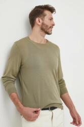 HUGO BOSS gyapjú pulóver könnyű, férfi, zöld - zöld S - answear - 39 990 Ft
