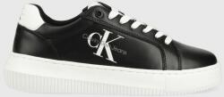 Calvin Klein bőr sportcipő YWYW823 CHUNKY CUPSOLE MONOLOGO W MONO LTH WN - fekete Női 38