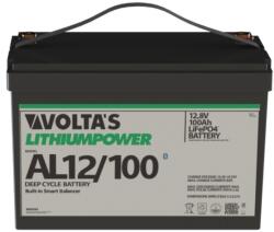 Volta's Voltas+ 12.8V 100Ah LiFePO4 lítium-vasfoszfát akkumulátor 328*172*212 digit