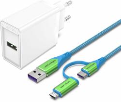 Vention & Alza Charging Kit (18W + 2in1 USB-C/micro USB Cable 1m) Collaboration Type (ZFCW0-100)