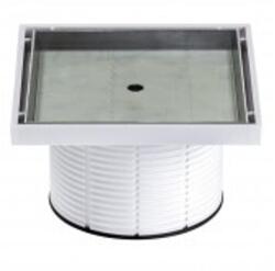 Styron Magasított fedrács, fehér, burkolható ráccsal, 150x150 mm STY-505-BF (STY-505-B-F)