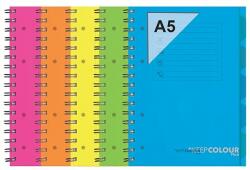 Orna Spirálfüzet (Preject Book) négyzetrácsos, 5 regiszter, 120 lapos, mikroperforált, A5, ORNA " FLUO" , vegyes szín (ARD0236FLU)
