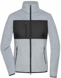 James & Nicholson Bluză fleece pentru femei JN1311 - Gri deschis prespălat / neagră | XXL (1-JN1311-1782960995)