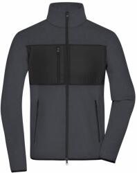 James & Nicholson (Daiber) Bluză trening fleece bărbați JN1312 - Gri închis / neagră | XXXL (1-JN1312-1782961372)