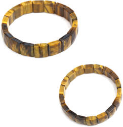  Bratara din Ochi de Tigru Natural - Diametru 58 mm - Patrata Fatetata 11x11 mm - 1 Buc