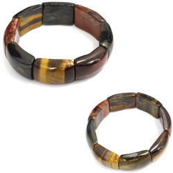  Bratara din Ochi de Tigru Mixt Natural - Diametru 60 mm - Dreptunghi 26-27 x 17-18 mm - 1 Buc