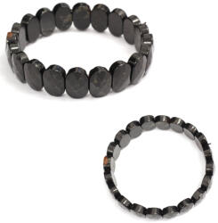  Bratara din Turmalina Neagra Naturala Diametru 58 mm - Ovala Fatetata - 10x14 mm - 1 Buc