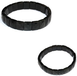  Bratara Obsidian Curcubeu Natural - Diametru 56 mm - Dreptunghi Fatetat 10x12 mm - 1 Buc