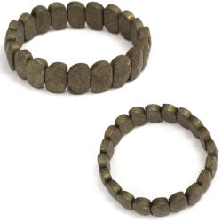  Bratara din Pirita Naturala - Diametru 60 mm - Neregulata Fatetata - 10x15 mm - 1 Buc