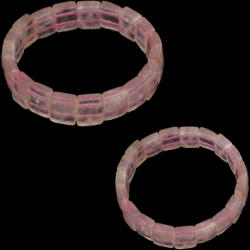  Bratara Cuart Roz Natural - Diametru 56 mm - Dreptunghi Fatetat 10x12 mm - 1 Buc