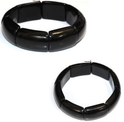  Bratara din Obsidian Negru Natural - Diametru 58 mm - Perna 29-30 x 18-19 mm - 1 Buc