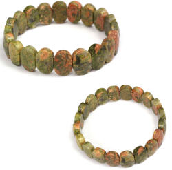 Bratara din Unakit Natural Diametru 58 mm - Ovala Fatetat 10x14 mm - 1 Buc