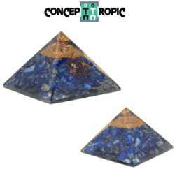 Dispozitiv Orgonic Piramida din Lapis Lazuli - Cuart Alb - Simbolul Spirala - 1 Buc