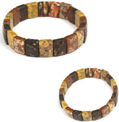  Bratara din Jasp Leopardit Natural - Diametru 54 mm - Dreptunghi Fatetat 9-10 x 12-13 mm - 1 Buc