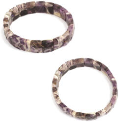  Bratara din Ametist Chevron Natural - Diametru 61 mm - Dreptunghi Fatetat 10x13 mm - 1 Buc