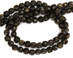  Obsidian Auriu Cub Fatetat Margele Pietre Semipretioase pentru Bijuterii - 4-4, 5 x 4-4, 5 mm