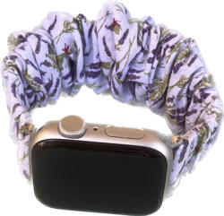 Utángyártott Apple Watch (38/40/41/42mm(Series 10) Frilly Szövet szíj, levendula mintás (OS-0416)