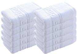 Ralex Pucioasa Pachet 10 prosoape baie HoReCa 50x90 cm Bumbac 100%, Greek Border 500 grame/mp, Alb Prosop