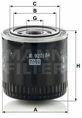 Mann-filter W920/84 Filtru ulei