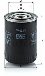 Mann-filter W933/1 Filtru ulei