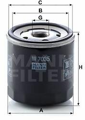 Mann-filter W7035 Filtru ulei