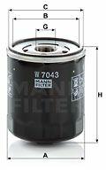 Mann-filter W7043 Filtru ulei
