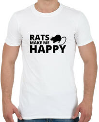 printfashion Rats make me happy - Férfi póló - Fehér (13441658)